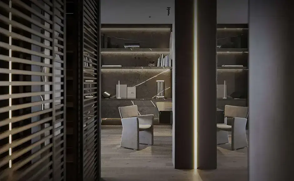 Luxury interior design in Paradise Valley, AZ with custom millwork and lighting
